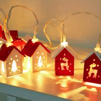 Luz De Navidad En Forma De Casa De Madera Con 10 LEDs De 1.5M Adorno Colgante Para Árbol De Navidad Decoración Para El Hogar Regalos De Navidad 2024 - details 5