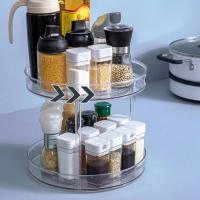 Organizador De Giradiscos Multifuncional Transparente Ecológico Para Cocina Repostería Condimentos Organizador De Maquillaje Rotativo De Plástico - details 7