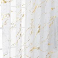 Cortinas De Gauze Translúcidas De 100x200cm Con Patrones De Mármol Dorado Y Plateado Diseño Bipartido Izquierdo Y Derecho Para Decoración De Ventanas Y Hotelería - details 9