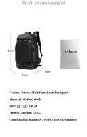 Mochila De Viaje Para Hombres Con Gran Capacidad 50L Mochila De Negocios Con Portátil De 17 Pulgadas Mochila De Senderismo Con Bolsa Para Zapatos - details 3