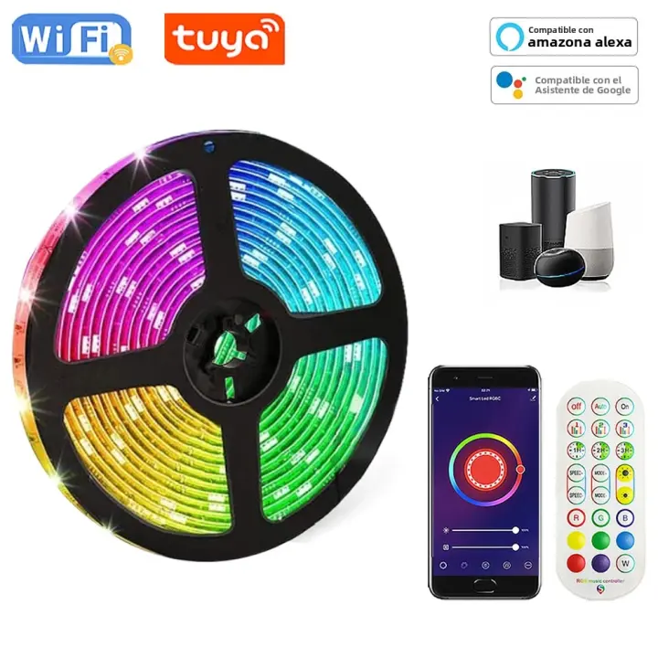 Tira De Luces LED USB Tuya Control WIFI RGB Luz Flexible Alambre De Luces 5V Para TV Decoración De Habitación Compatible Con Alexa - 1