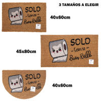CM - Felpudo de Coco Natural con Base Antideslizante, Absorbente para la entrada de casa, Ideal para Puerta Exterior o Pasillo. Gente de buen rollo. 3 tamaños disponibles - details 0