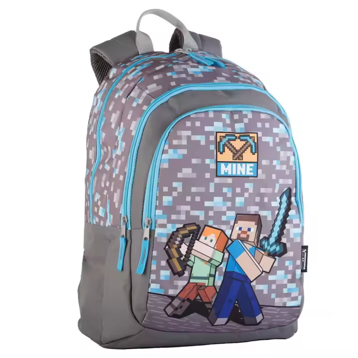 Mochila Primaria Minecraft Warriors adaptable a carro 44x30x20 cm (Toybags T434-963) - 1