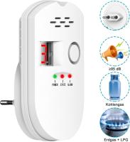 Detector de gas de 85 dB, gas de Ciudad, Gas Natural, GLP, propano, GLP, alarmas de gas, Alarma de gas enchufable con Luz intermitente y Pantalla digital para el hogar, la Cocina, El Restaurante, El Hotel, La Escuela, El Almacén, color Blanco - details 0