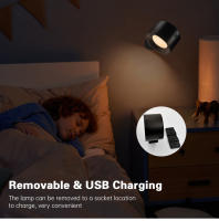 Luz De Lectura LED Con Control Remoto Y Rotación De 360° Luz Nocturna Montada En La Pared De 3 Temperaturas De Color Y 3 Niveles De Brillo Recargable - details 8