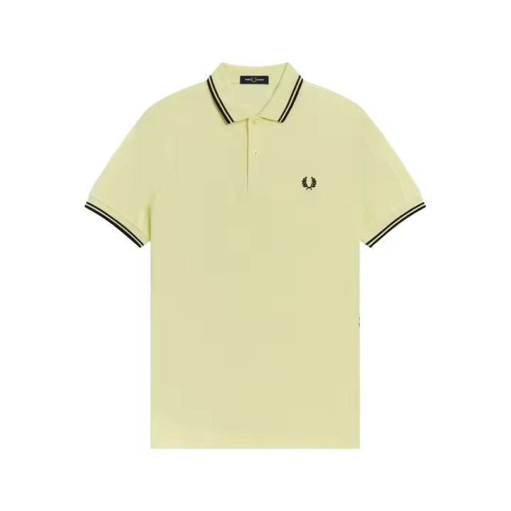 Fred Perry Slim Fit Twin Tipped Polo Wax Yellow Navy Black - 1