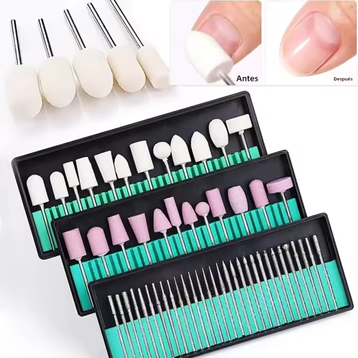 LULAA Set De Accesorios Para Uñas Con Brocas De Uñas Para Gel Y Manicura Corte De Uñas Eléctricas Cabezas De Molienda Herramientas De Manicura Y Pedicura - 1