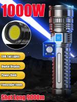 Linterna LED Potente 1000W Recargable Tipo-C 15000mah Para Camping Lanterna De Zoom 9000M Con Salida De Luz De Punto Fijo Resistente Al Agua Y Choque - details 6