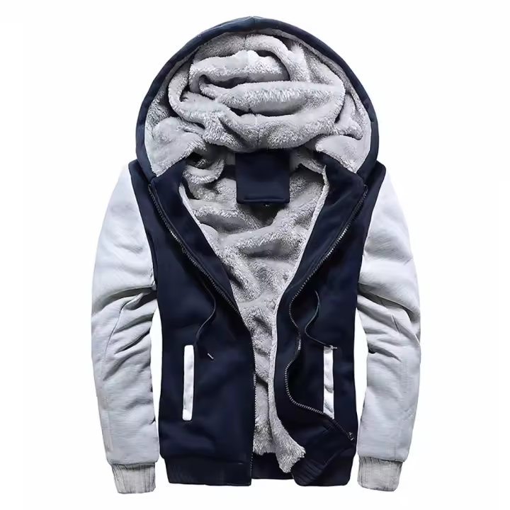 Chaqueta De Fleece Para Hombres Camuflaje Cremallera Y Capucha Abrigo Invernal Manga Larga Casual Streetwear - 1
