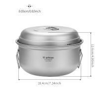 Tiartisan Juego De Olla De Camping De Titanio 2.1L/ 2.8L Con Compartment De Vapor Multifuncional Y Ligera Para Exterior - details 10