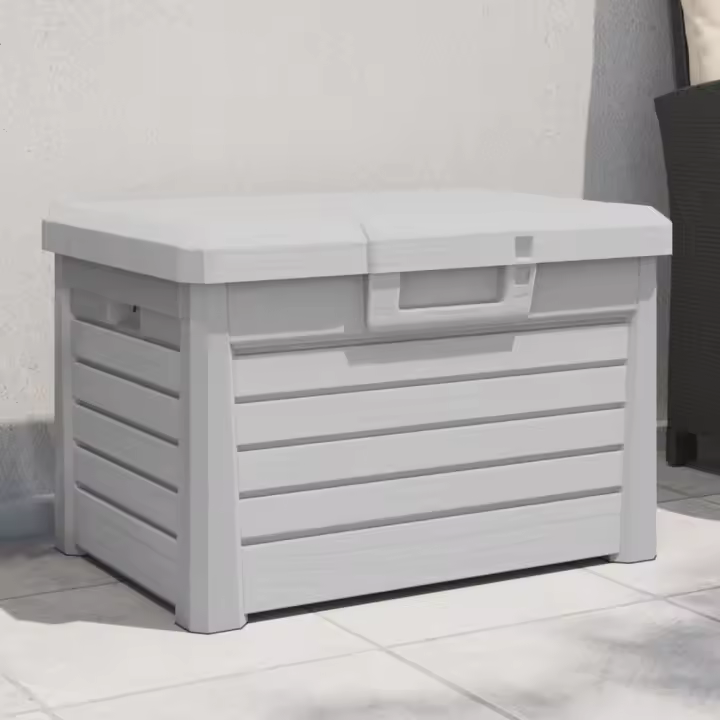 vidaXL Baúl para cojines polipropileno 73x50,5x46,5 cm en color Antracita/Gris | acolchados duraderos para sofás de jardín terraza exterior - 1
