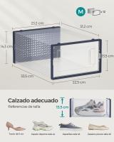 Cajas de Zapatos de Plástico Plegables y Apilables - Juego de 12 Organizadores para Zapatillas hasta Talla 44, Transparente, Azul, Blanco o Verde - details 6