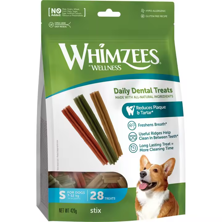 Snaks Dentales para Perros WHIMZEES  Hueso Estrella S Mix 12cm Bolsa 28 ud - 1