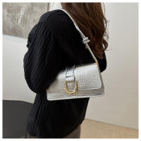 Bolso De Hombro Para Mujer En Cuero PU Textura De Cocodrilo Con Correa De Cordón Moda Bolso Cruzado Diseñador Regalo Versátil - details 1