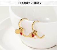 Pendientes Cristal Dorados Elegancia y Dulzura Acero Inoxidable - details 3