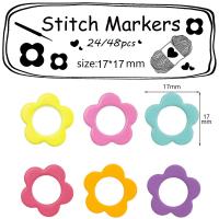 Marcadores De Costura En Forma De Flor Con Función De Bloqueo Para Tejer Y Crochet Accesorios De Costura Marcadores De Nueces De Hilo Multicolor - details 2