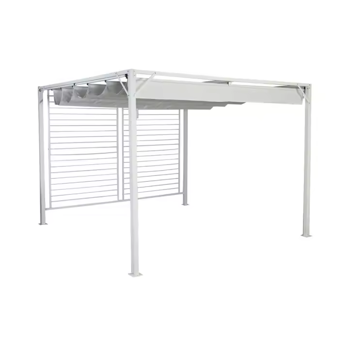 Pérgola DKD Home Decor Blanco 296 x 296 x 225 cm Acero - 1