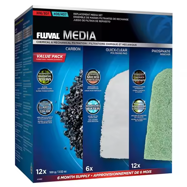 Pack materiales filtrantes 6 meses para Fluval 307 y 407 - 1