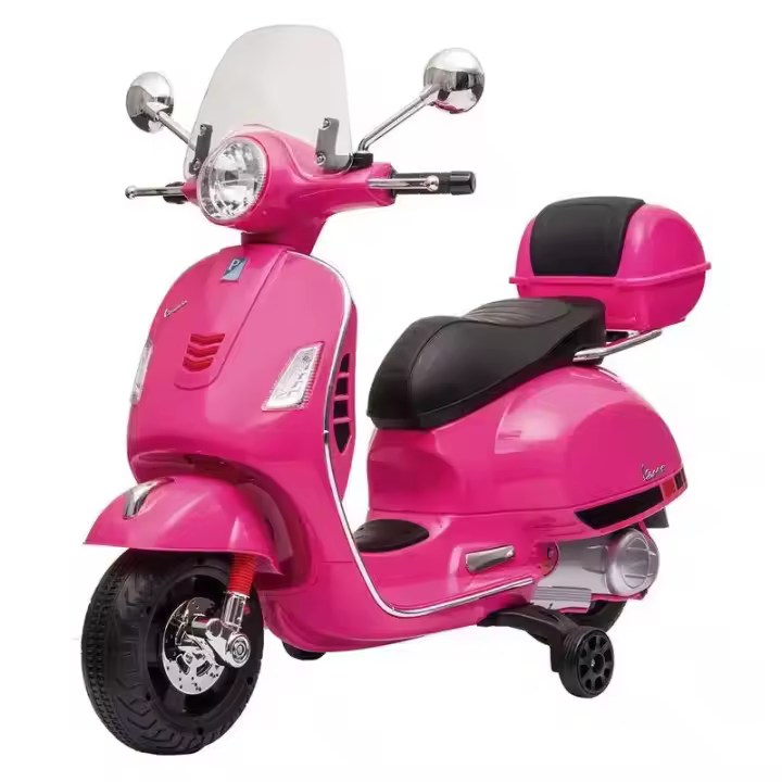 Moto eléctrica Vespa grande 12v rosa con transportin 24047/801-S rosa - 1