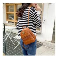 Mochila De Piel De PU De Gran Capacidad Mini Lingge Bordada Para Mujer Color Sólido Con Cierre De Cremallera Estilo De Moda Para Viajes Y Shoulder Bag - details 4