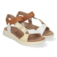 Davinia Shoes Sandalias Planas de Mujer, Comodas y Elegantes, Diseño Moderno con tiras multicolor y Cierre Comodo de Velcro. Shoes&Blues.es AD-3269-Oro - details 0