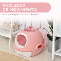 PawHut Caja de Arena para Gatos Arenero Cubierto con Cajón Arenero Cerrado para Gatos con Claraboya Abatible Bandeja Extraíble y Pala 47x55x44 cm - details 5