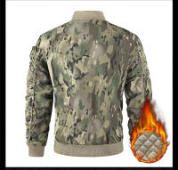 Chaqueta De Piloto MA-1 Para Hombre Estilo Militar Con Estampado De Camuflaje Chaqueta De Béisbol Gruesa De Algodón Para Otoño E Invierno Cierre De Cremallera - details 20