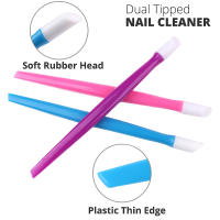 20Pcs Herramientas De Manicura Pusher De Cutícula Con Mango De Plástico Y Cabeza De Goma 9.7CM Stickers Remover Dual-end Para Uñas - details 4