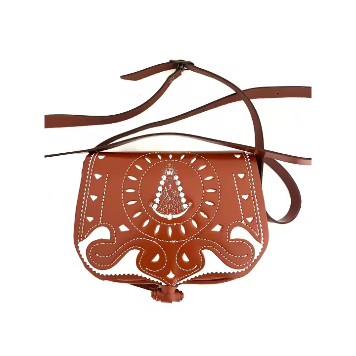 Bolso de piel Virgen del Rocío bordada - 1
