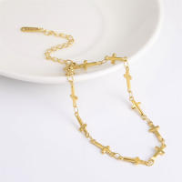 Pulsera De Tobillo De Acero Inoxidable Color Oro Con Cruz Y Pendón Egipcio Para Mujer Joyería De Playa Regalo Anillo De Pie - details 5