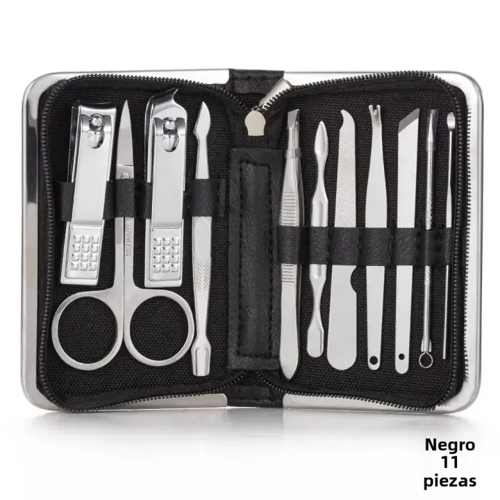 Kit De Manicura Y Pedicura En Acero Inoxidable Herramientas De Cuidado De Uñas Y Pies Incluye Tijeras Cutícula Y Herramientas Para Eliminar Piel Muerta - 1