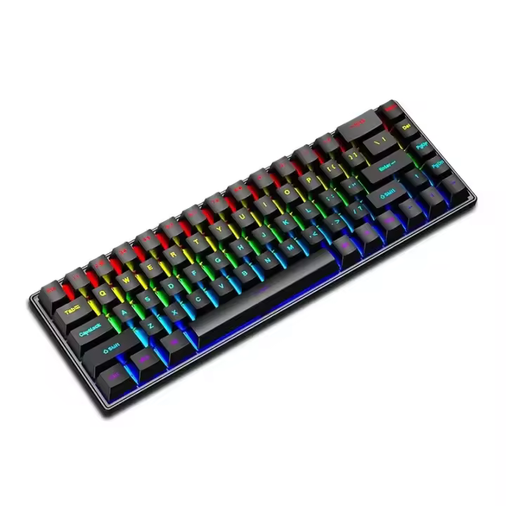 Teclado Mecánico Con Cable K68 Luz Multicolor 10 Tipos Para Gaming Y Oficina Compatible Con Windows Y Apple IOS Sistema - 1