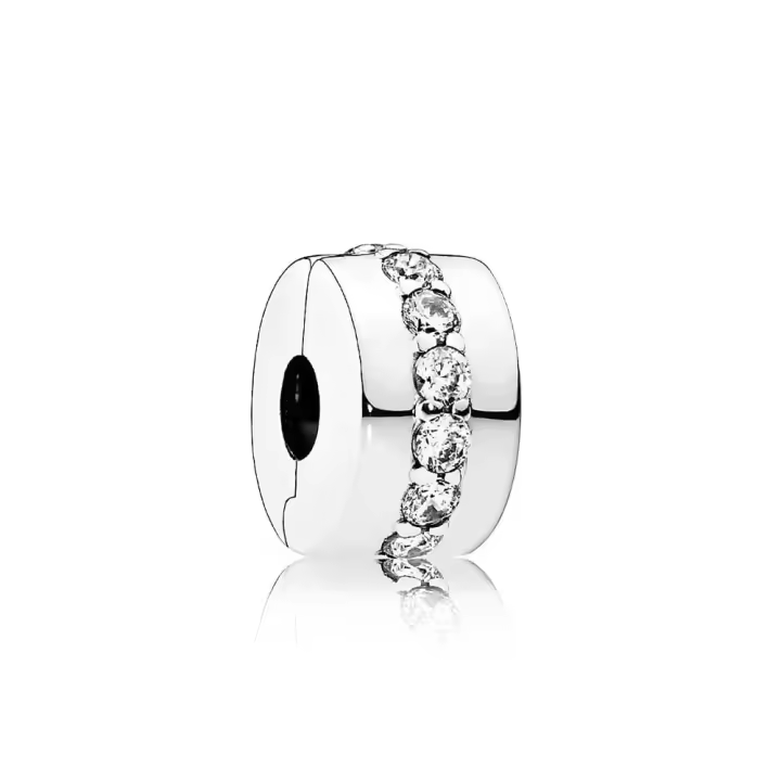 Clip Pandora Sendero Luminoso 791972CZ en plata - 1