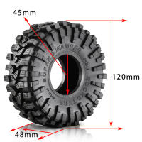 RS 4PCS Neumáticos De Goma Para RC Crawler 1:10 TRX4 Axial SCX10 II 90046 Gen8 Redcat 118*45mm 1.9" Mud Grappler Rojos - details 1