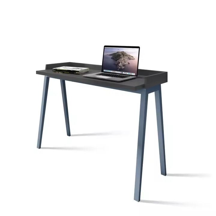 Herdasa, mesa de estudio modelo BERLIN 625, en melamina color grafito y patas lacadas. - 1