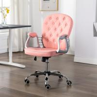 vidaXL Silla de oficina giratoria de cuero sintético en color Blanco/Negro/Rosa | cómodas modernas ergonómicas para comedor cocina salón hogar - details 2