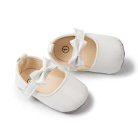 Zapatos De Princesa Para Bebés KIDSUN Antideslizantes Con Lazo Clásico Primera Caminata Para Niñas Cuna Zapato Talla True Fit Para 0-24 Meses Material Superior PU Cordón De Seguridad Cierre De Correa - details 3