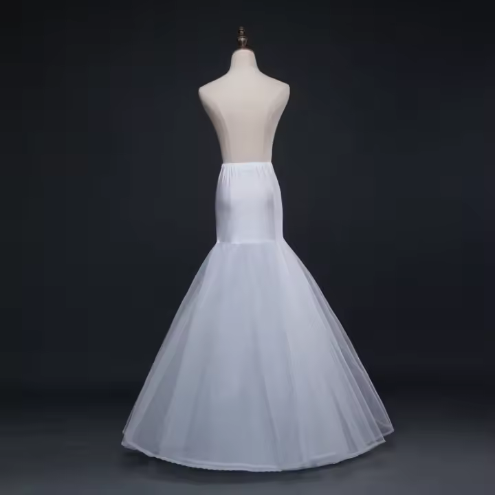 Falda De Tules Para Mujer Subfalda A-Line Sin Costillas Con Borde De Encaje Y Soporte Elástico Para Vestido - 1