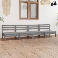 vidaXL Juego de muebles de jardín 4 pzs madera maciza pino en color Marrón miel/Marrón/Blanco y más | almacenamiento funcional diseño moderno para baño dormitorio sala - details 4