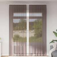 vidaXL Cortinas de gasa con trabillas 2 uds. en color Crema/Verde manzana/Negro y más | protección solar decorativa para ventanas hogar oficina dormitorio fácil de instalar - details 3