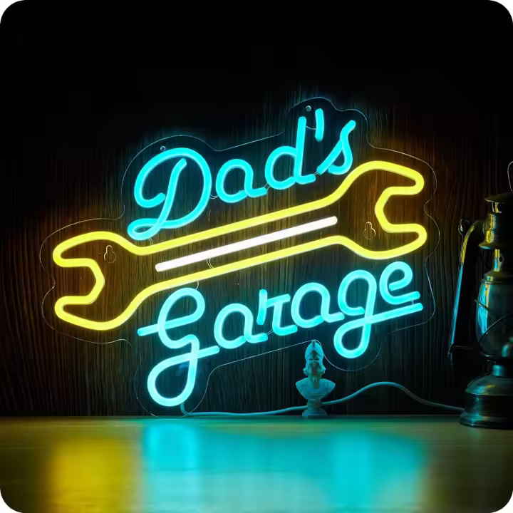 Luz Neón LED Para Garage Decoración De Pared Regalo De Día Del Padre Tienda De Reparación De Coches Habitación De Hombres Taller De Trabajo - 1