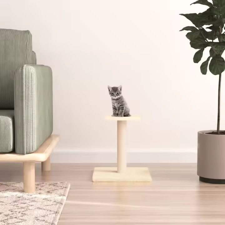 vidaXL Poste Rascador para Gatos con Plataforma Árbol de Escalada Color Crema,  Gris claro,  Gris oscuro y mas - 1