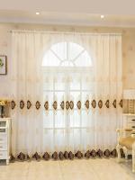 Cortina De Tules Bordadas Elegantes Con Flores Para Sala De Estar Y Dormitorio Voile Transparente Lujo Cortina De Encaje Para Ventanas Francesas - details 8