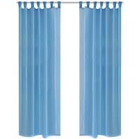 vidaXL 2x Cortinas Transparentess 140x175cm Visillo Ventana Decoración Color Blanco,  Crema,  Tuquesa y mas - details 2