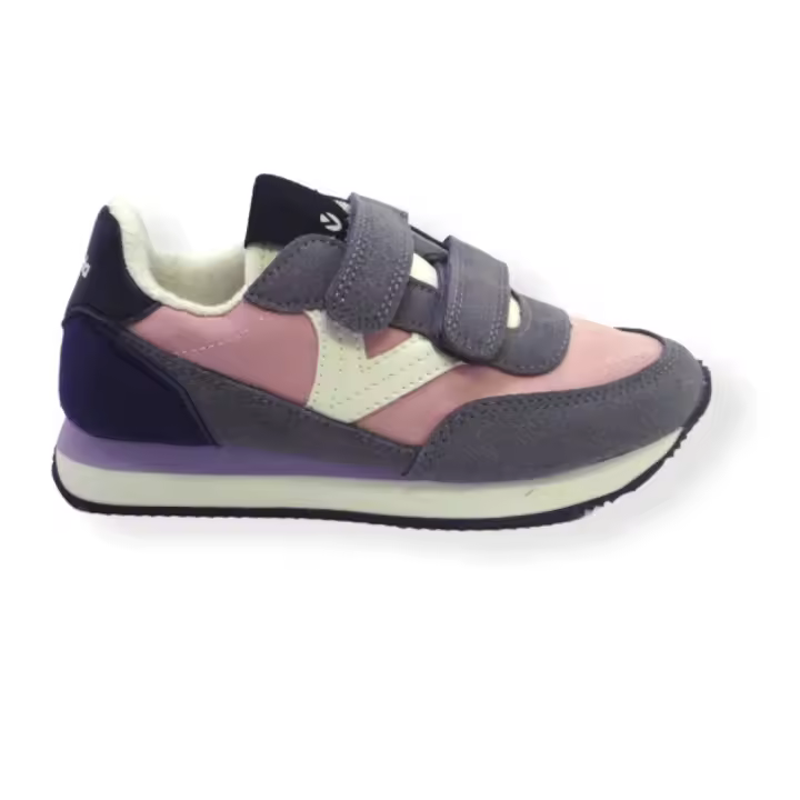 SNEAKER PARA NIÑA VICTORIA 1137102  ROSA CON VELCROS Y ESTILO RETRO RUNNING - 1