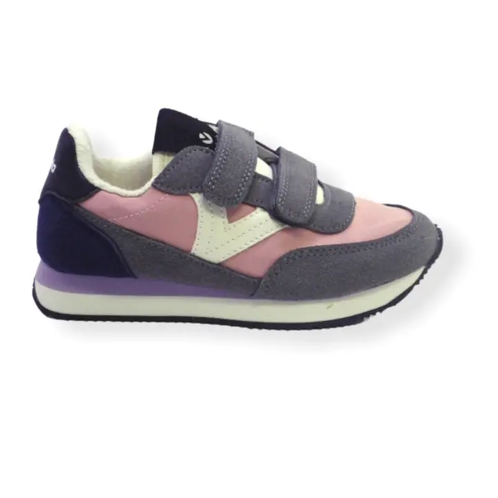 SNEAKER PARA NIÑA VICTORIA 1137102  ROSA CON VELCROS Y ESTILO RETRO RUNNING - 1