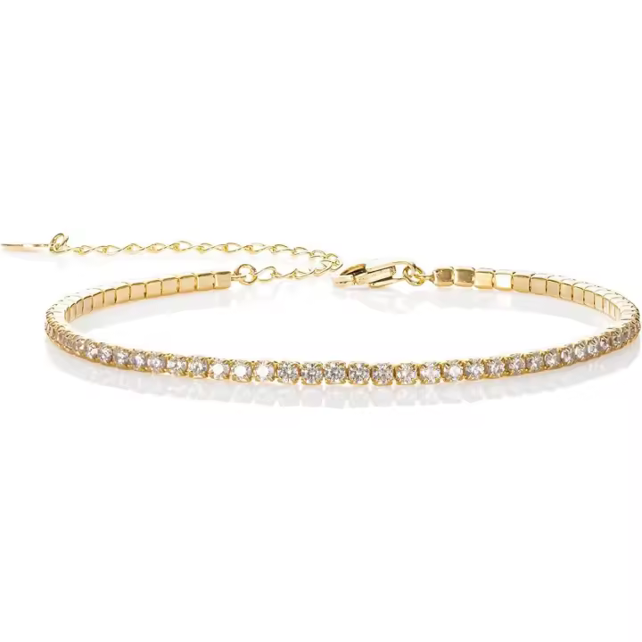 Pulseras de Tenis de Plata para Mujeres y adolescentes, delicada pulsera de Tenis with Piedras de circuito cúbica - 1