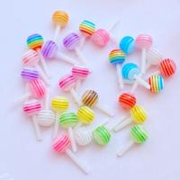 30pcs Juguetes De Alimentos Lollipop Color Nails Art Dibujos Animados 3D Simulación Colorida Crema De Caramelo Accesorios De Resina Para Artesanía Y Modelado - details 1