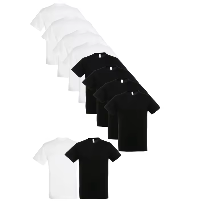 Conjunto de 10 camisetas básicas elegantes y cómodas - UNISEX - Marnaula - 1