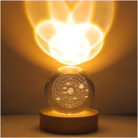 Lámpara De Mesa LED En Cristal Con Galaxia Luna 3D Luz Nocturna Para Dormitorio Sala De Estar Regalo De Navidad USB Poder - details 3